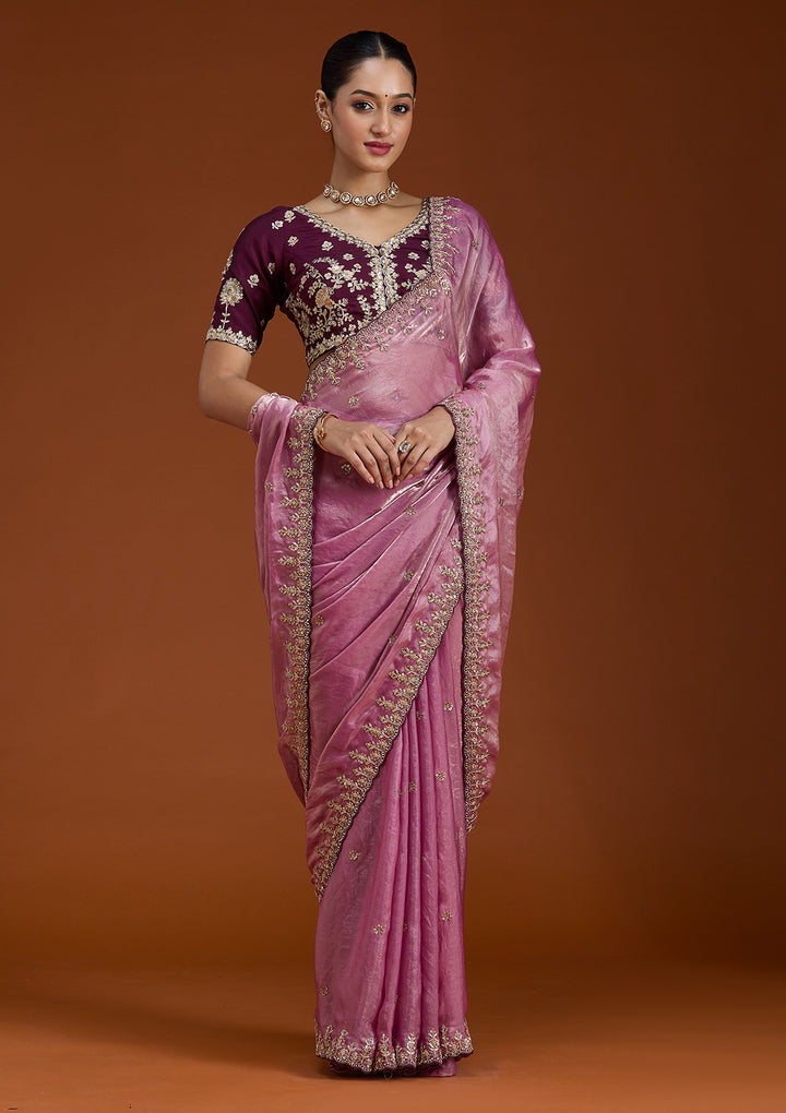 Uma sutra saree pink