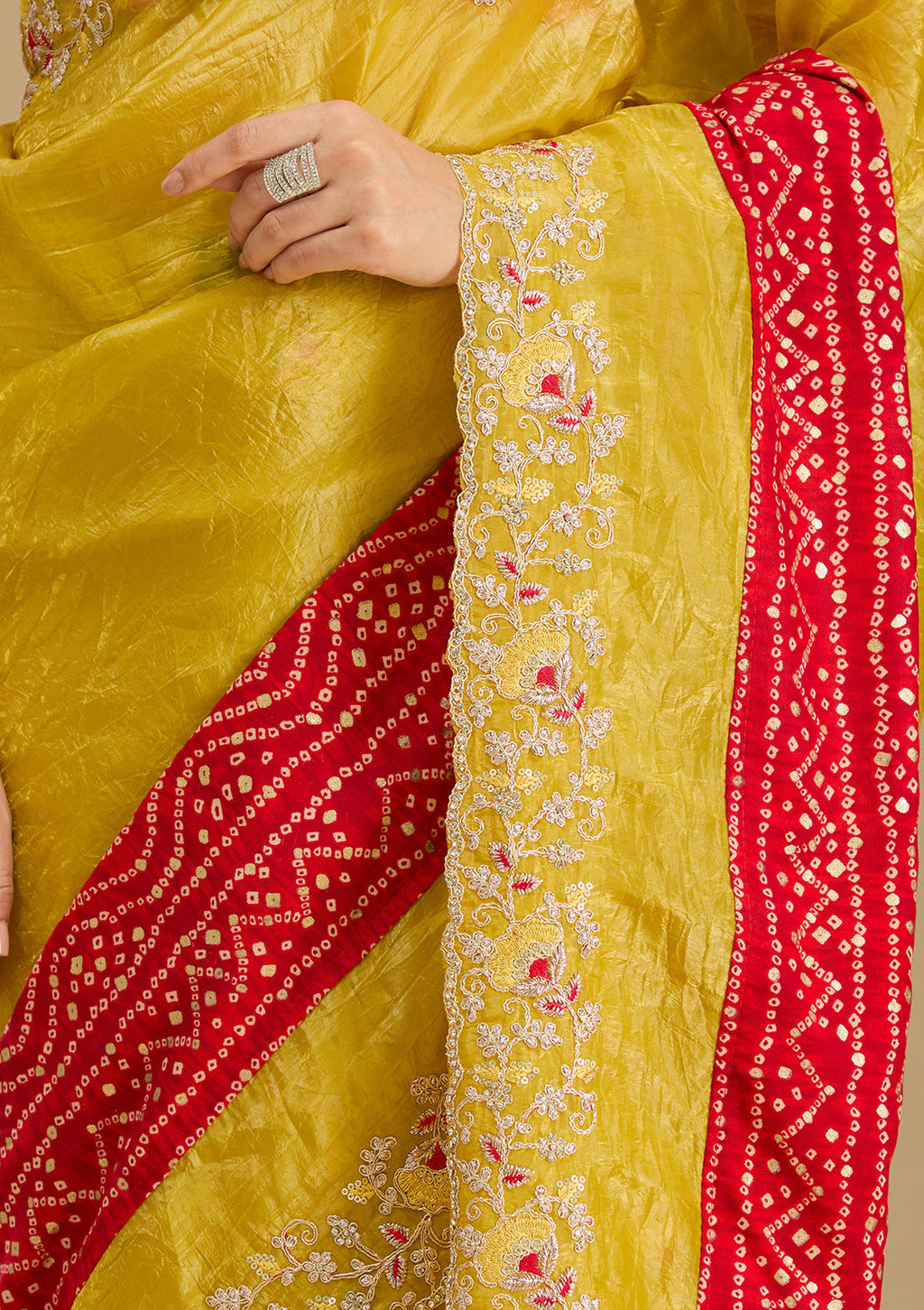Umasutra tissue saree close up 
