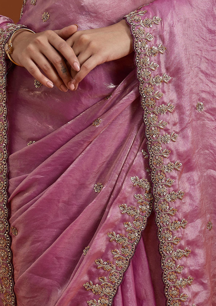 Uma sutra tissue saree close up 