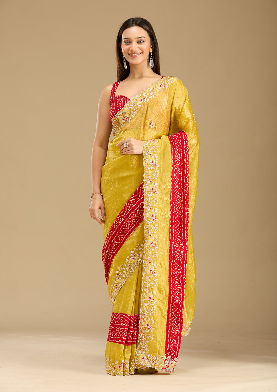 Umasutra tissue saree yellow 