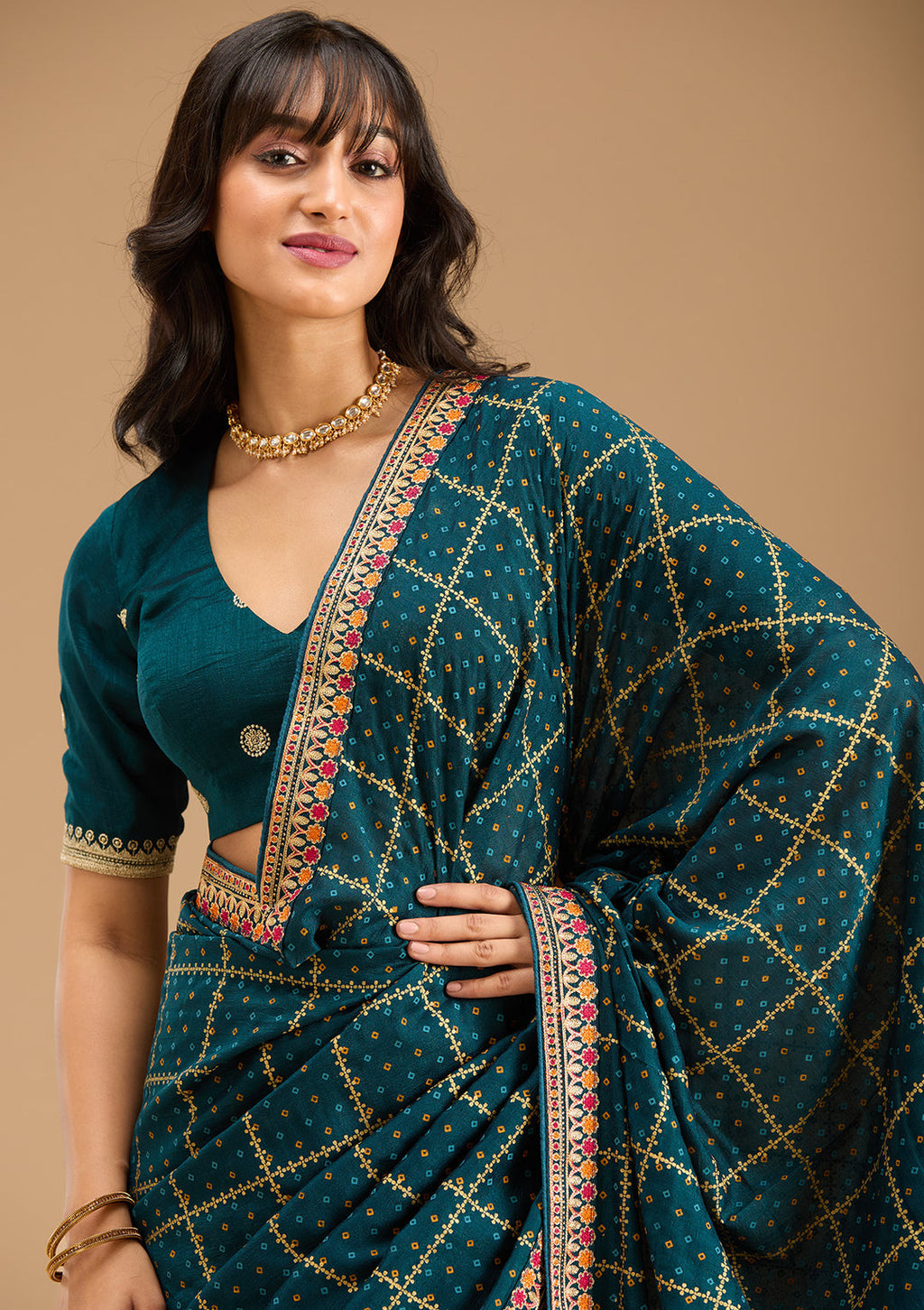 Umasutra saree green 