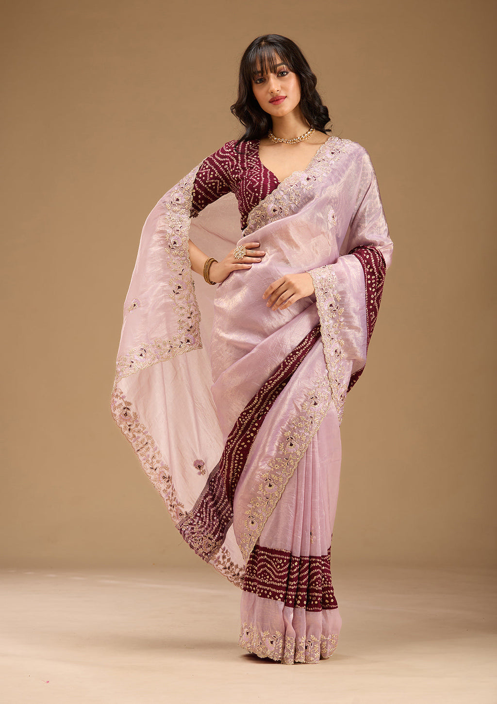 Umasutra tissue saree beige 