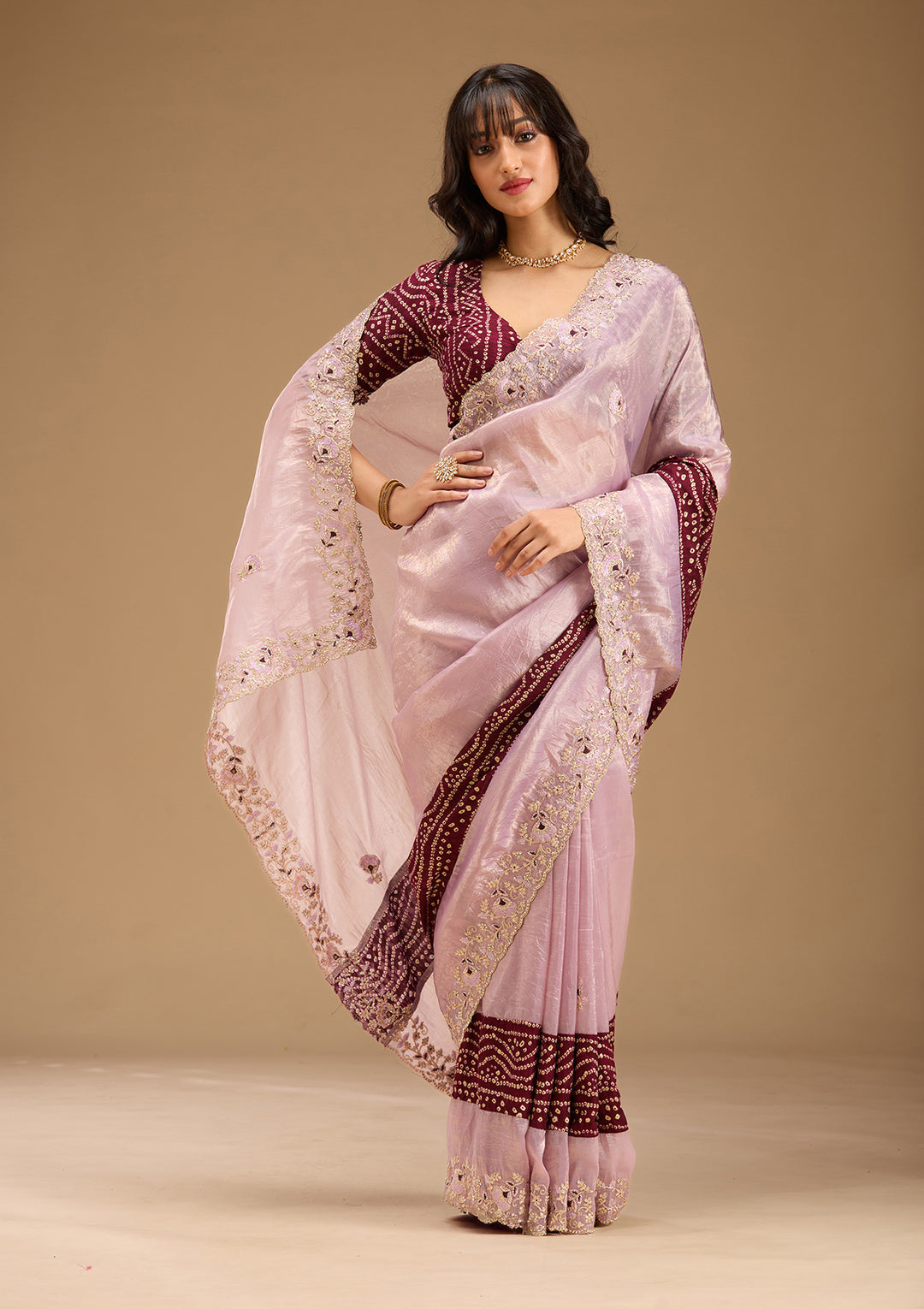 Umasutra tissue saree beige 