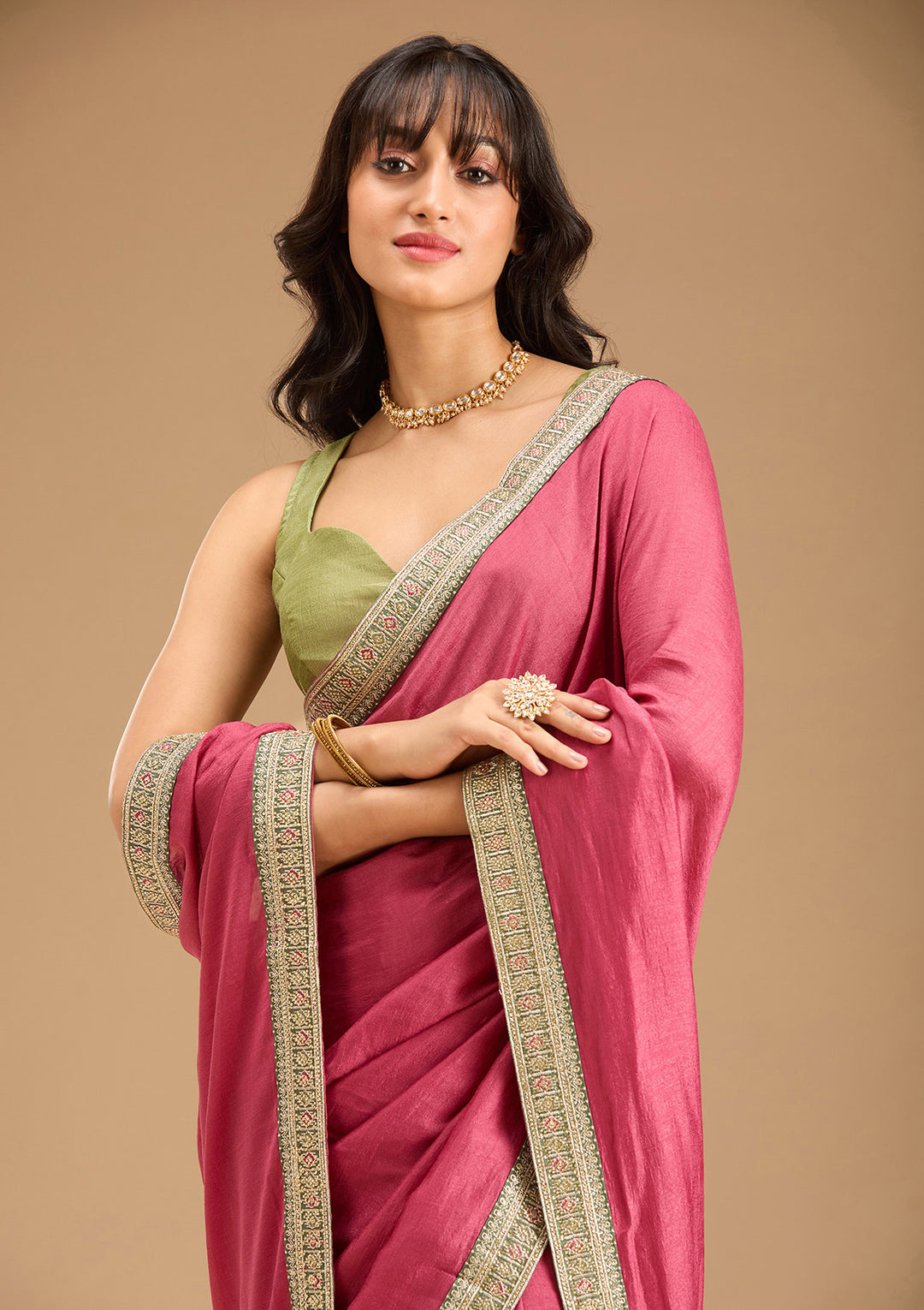 Umasutra saree pink 